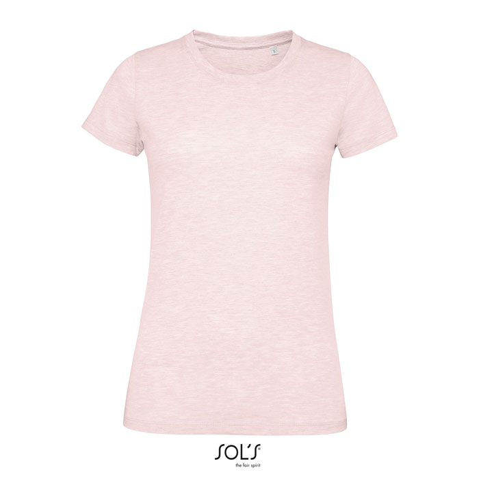 T-shirt coton personnalisé femme 150g - REGENT FIT rose chiné